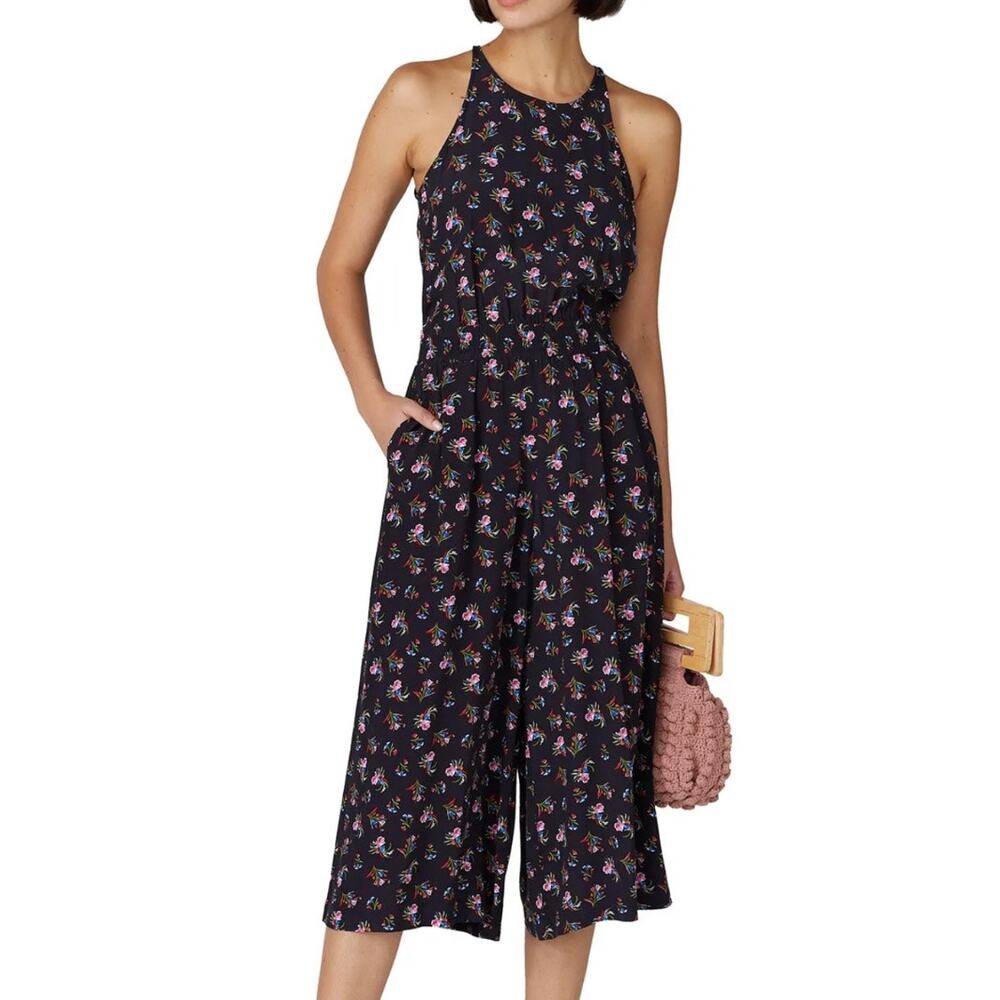THAKOON x RTR | Watercolor Floral Jumpsuit Wide Leg Open Back High Neck | 12